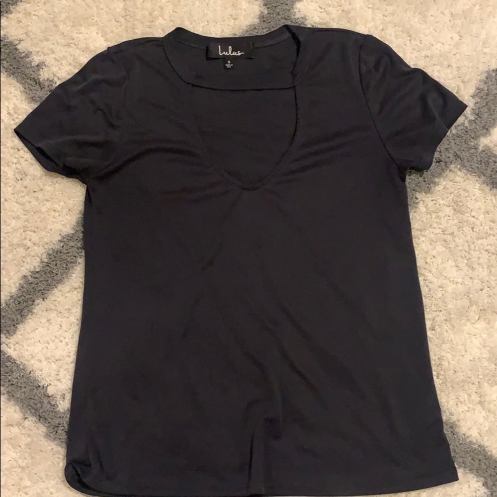 Lulus choker tee dark gray small